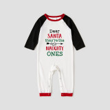 Christmas Matching Family Pajamas Dear Santa They Are The Naughty Ones Seamless Reindeer White Pajamas Set