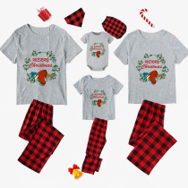 Christmas Matching Family Pajamas Sloth Wreath Gray Pajamas Set
