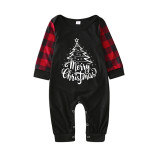 Christmas Matching Family Pajamas Christmas Tree Seamless Reindeer Black Pajamas Set