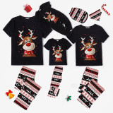 Christmas Matching Family Pajamas Smile Deer Seamless Reindeer Gray Pajamas Set