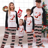 Christmas Matching Family Pajamas Elephant With Santa Claus Seamless Reindeer White Pajamas Set