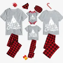 Christmas Matching Family Pajamas Christmas Tree Gray Pajamas Set
