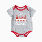 Christmas Matching Family Pajamas Just Hanging With My Gnomies Gray Pajamas Set