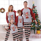 Christmas Matching Family Pajamas Deer With Maple Leaves Seamless Reindeer White Pajamas Set