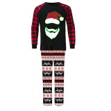 Christmas Matching Family Pajamas Santa Claus Head Seamless Reindeer Black Pajamas Set