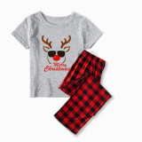 Christmas Matching Family Pajamas Deer With Sunglasses Gray Pajamas Set