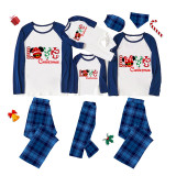 Christmas Matching Family Pajamas Cartoon Mouse Love Blue Pajamas Set