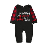 Christmas Matching Family Pajamas Christmas With My Tribe Seamless Reindeer Black Pajamas Set