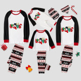 Christmas Matching Family Pajamas Snowman Love Slogan Seamless Reindeer White Pajamas Set
