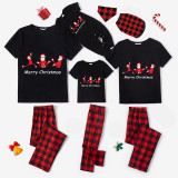 Christmas Matching Family Pajamas Santa Claus Working Out Black Pajamas Set