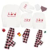 Christmas Matching Family Pajamas Santa Claus Working Out White Pajamas Set