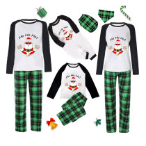 Christmas Matching Family Pajamas Ho Ho Ho Funny Santa Claus Green Pajamas Set