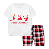 Christmas Matching Family Pajamas Funny Santa Claus Working Out Gray Pajamas Set