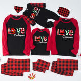Christmas Matching Family Pajamas Cartoon Mouse Love Black And Red Plaids Pajamas Set
