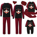 Christmas Matching Family Pajamas Ho Ho Ho Santa Claus Black Pajamas Set