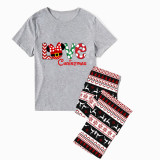 Christmas Matching Family Pajamas Cartoon Mouse Love Seamless Reindeer Gray Pajamas Set