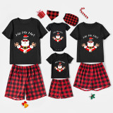 Christmas Matching Family Pajamas Ho Ho Ho Funny Santa Claus Black Pajamas Set