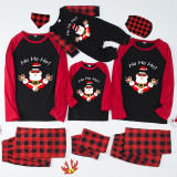 Christmas Matching Family Pajamas Ho Ho Ho Santa Claus Black And Red Plaids Pajamas Set