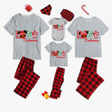 Christmas Matching Family Pajamas Cartoon Mouse Love Gray Pajamas Set