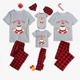 Christmas Matching Family Pajamas Ho Ho Ho Santa Claus Gray Pajamas Set
