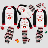 Christmas Matching Family Pajamas Ho Ho Ho Santa Claus Seamless Reindeer White Pajamas Set