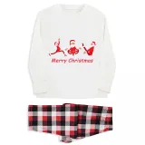 Christmas Matching Family Pajamas Santa Claus Working Out White Pajamas Set