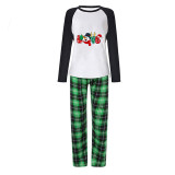 Christmas Matching Family Pajamas Snowman Love Slogan Green Pajamas Set