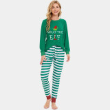Christmas Matching Family Pajamas What The Elf Green Stripes Pajamas Set