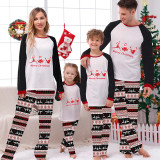 Christmas Matching Family Pajamas Santa Claus Working Out Seamless Reindeer White Pajamas Set