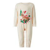 icusromiz Christmas Matching Family Pajamas Sledding Deer White Pajamas Set