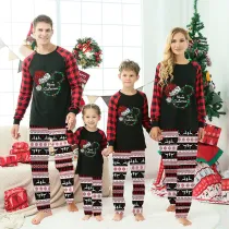 Christmas Matching Family Pajamas Multicolor Cartoon Mouse Seamless Reindeer Black Pajamas Set