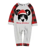 Christmas Matching Family Pajamas Cartoon Mouse With Christmas Hat White Pajamas Set