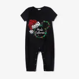 Christmas Matching Family Pajamas Multicolor Cartoon Mouse Black Pajamas Set