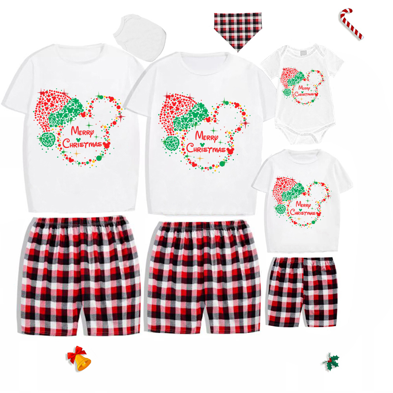 Christmas Matching Family Pajamas Multicolor Cartoon Mouse Gray Pajamas Set