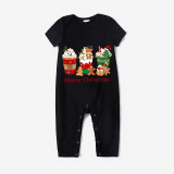 Christmas Matching Family Pajamas Ice Cream Shake Black Pajamas Set
