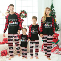 icusromiz Christmas Matching Family Pajamas Chill In With My Snowmies Seamless Reindeer Black Pajamas Set