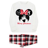 Christmas Matching Family Pajamas Cartoon Mouse With Christmas Hat White Pajamas Set