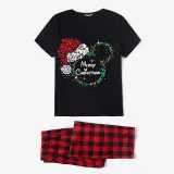 Christmas Matching Family Pajamas Multicolor Cartoon Mouse Black Pajamas Set