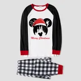 Christmas Matching Family Pajamas Cartoon Mouse With Christmas Hat White Pajamas Set