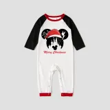 Christmas Matching Family Pajamas Cartoon Mouse With Christmas Hat White Pajamas Set