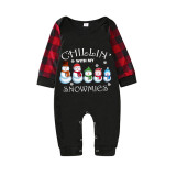 Christmas Matching Family Pajamas Chill In With My Snowmies Black Pajamas Set