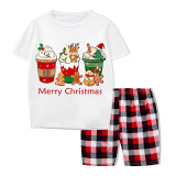 Christmas Matching Family Pajamas Ice Cream Shake Gray Pajamas Set