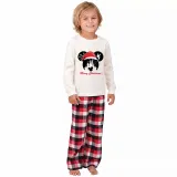 Christmas Matching Family Pajamas Cartoon Mouse With Christmas Hat White Pajamas Set