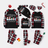 Christmas Matching Family Pajamas Chill In With My Snowmies Black And Red Plaids Pajamas Set