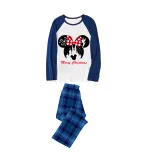 Christmas Matching Family Pajamas Cartoon Mouse With Christmas Hat Blue Pajamas Set