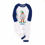 2022 Christmas Matching Family Pajamas Exclusive Design Naughty List Elf Blue Pajamas Set