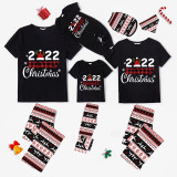 Christmas Matching Family Pajamas 2022 Family Christmas Hat Seamless Reindeer Black Pajamas Set