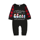 icusromiz Christmas Matching Family Pajamas Chill In With My Snowmies Seamless Reindeer Black Pajamas Set