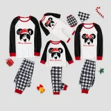 Christmas Matching Family Pajamas Cartoon Mouse With Christmas Hat White Pajamas Set