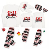 Christmas Matching Family Pajamas 2022 Family Christmas Hat Seamless Reindeer White Pajamas Set